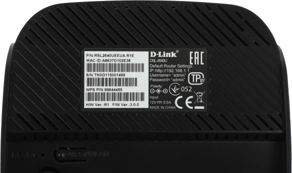 Роутер беспроводной D-Link DSL-2640U/R1A N150 ADSL черный Роутер беспроводной D-Link DSL-2640U/R1A N150 ADSL черный