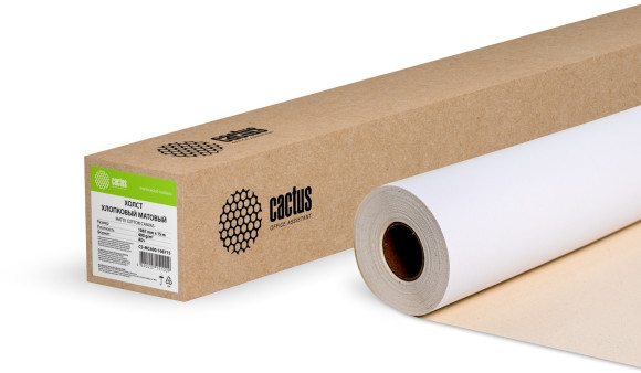 Холст Cactus CS-MC400-106715 42"(A0+) 1067мм-15м/400г/м2/белый хлопок для струйной печати втулка:50.8мм (2") Холст Cactus CS-MC400-106715 42"(A0+) 1067мм-15м/400г/м2/белый хлопок для струйной печати втулка:50.8мм (2")