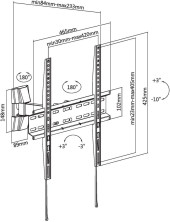 Кронштейн для телевизора Ultramounts UM878 черный 32"-55" макс.35кг настенный поворотно-выдвижной и наклонный Кронштейн для телевизора Ultramounts UM878 черный 32"-55" макс.35кг настенный поворотно-выдвижной и наклонный