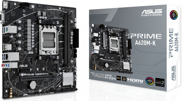 Материнская плата Asus PRIME A620M-K Socket AM5 AMD A620 2xDDR5 mATX AC`97 8ch(7.1) GbLAN RAID+VGA+HDMI Материнская плата Asus PRIME A620M-K Socket AM5 AMD A620 2xDDR5 mATX AC`97 8ch(7.1) GbLAN RAID+VGA+HDMI