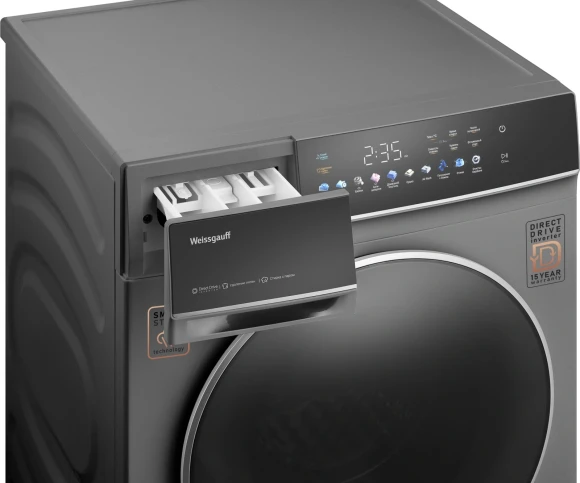 Стиральная машина Weissgauff WMD 62210 Direct Drive Touch Inverter Steam класс: B загр.фронтальная макс.:10.5кг (с сушкой) серый инвертор