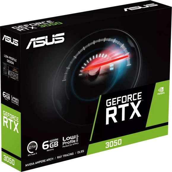 Видеокарта Asus PCI-E 4.0 RTX3050-O6G-LP-BRK NVIDIA GeForce RTX 3050 6Gb 96bit GDDR6 1507/14000 DVIx1 HDMIx1 DPx1 HDCP Ret low profile Видеокарта Asus PCI-E 4.0 RTX3050-O6G-LP-BRK NVIDIA GeForce RTX 3050 6Gb 96bit GDDR6 1507/14000 DVIx1 HDMIx1 DPx1 HDCP Ret low profile