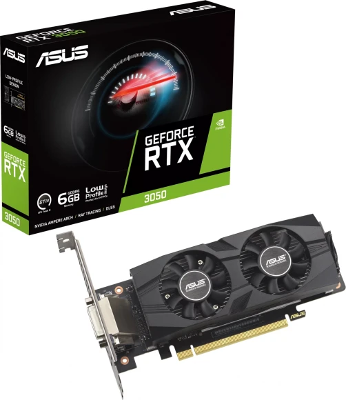 Видеокарта Asus PCI-E 4.0 RTX3050-O6G-LP-BRK NVIDIA GeForce RTX 3050 6Gb 96bit GDDR6 1507/14000 DVIx1 HDMIx1 DPx1 HDCP Ret low profile Видеокарта Asus PCI-E 4.0 RTX3050-O6G-LP-BRK NVIDIA GeForce RTX 3050 6Gb 96bit GDDR6 1507/14000 DVIx1 HDMIx1 DPx1 HDCP Ret low profile