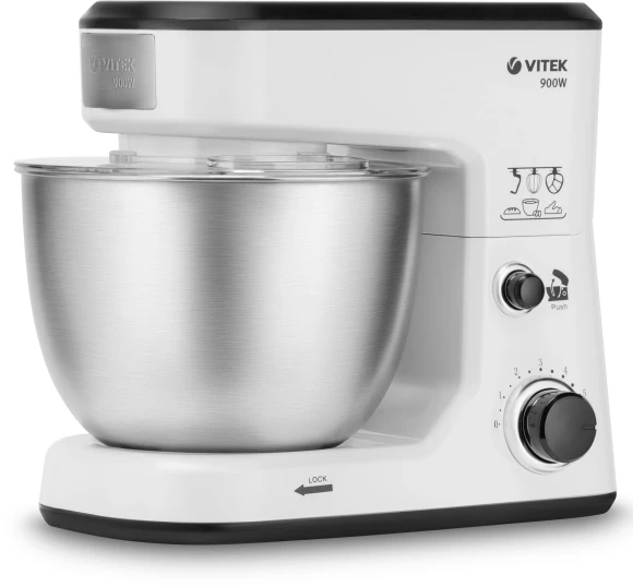 Кухонная машина Vitek VT-1438 планетар.вращ. 900Вт белый/черный