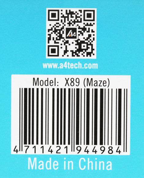 Мышь A4Tech X89 Maze черный оптическая 2400dpi USB 8but (X89 (MAZE))
