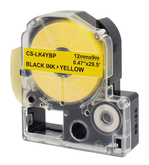 Картридж ленточный Cactus CS-LK4YBP LK-4YBP черный на желтом 12x9 для Epson LW300/LW400/LW700/LW600P/LW1000P/K400/Z700/Z900 Картридж ленточный Cactus CS-LK4YBP LK-4YBP черный на желтом 12x9 для Epson LW300/LW400/LW700/LW600P/LW1000P/K400/Z700/Z900