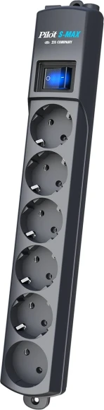 Сетевой фильтр Pilot S-MAX 3м (6 розеток) серый (коробка)