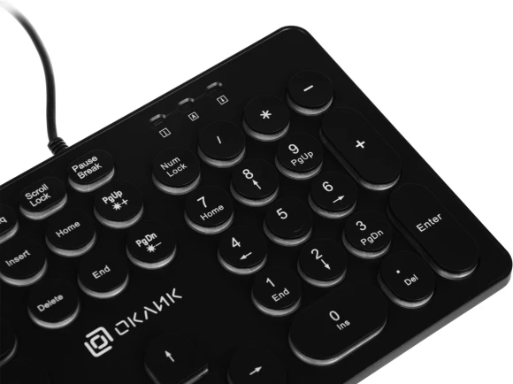 Клавиатура Оклик 420MRL черный USB slim Multimedia LED Клавиатура Оклик 420MRL черный USB slim Multimedia LED