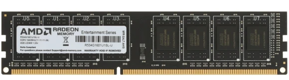 Память DDR3 4GB 1600MHz AMD R534G1601U1SL-U RTL PC3-12800 CL11 DIMM 240-pin 1.35В Ret