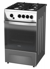 Плита Газовая Darina 1D1 GM 241 014 Х нержавеющая сталь/черный (стеклянная крышка) реш.чугун