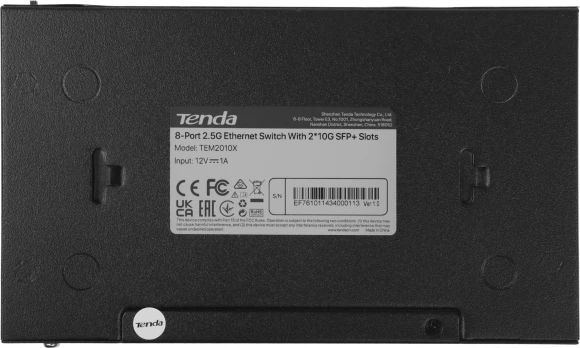 Коммутатор Tenda TEM2010X (L2) 8x2.5Гбит/с 2SFP+ неуправляемый