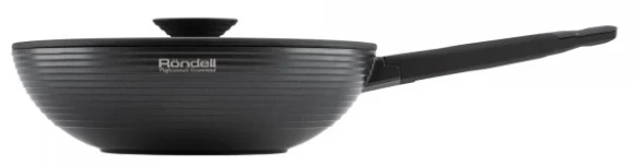 Сковорода ВОК (WOK) Rondell Kontur RDA-1489 круглая 28см покрытие: Xylan Plus ручка несъемная (с крышкой) графитовый