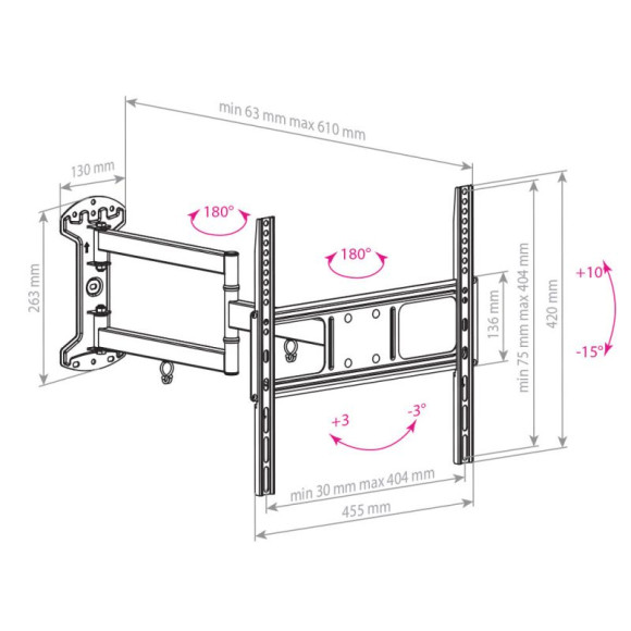 Кронштейн для телевизора Arm Media LCD-415 черный 24"-55" макс.35кг настенный поворотно-выдвижной и наклонный Кронштейн для телевизора Arm Media LCD-415 черный 24"-55" макс.35кг настенный поворотно-выдвижной и наклонный