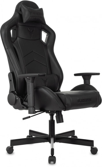 Кресло игровое Knight Gladiator черный экокожа с подголов. крестов. металл Кресло игровое Knight Gladiator черный экокожа с подголов. крестов. металл