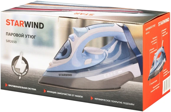 Утюг Starwind SIR2650 2600Вт голубой/белый Утюг Starwind SIR2650 2600Вт голубой/белый