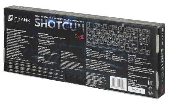 Клавиатура Оклик 969G SHOTGUN механическая черный USB Multimedia for gamer LED Клавиатура Оклик 969G SHOTGUN механическая черный USB Multimedia for gamer LED