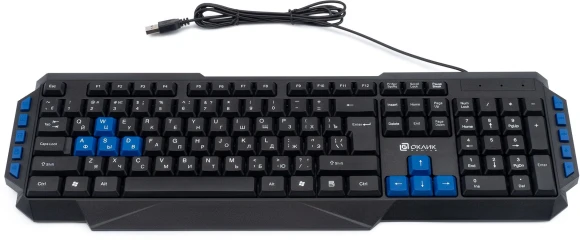 Клавиатура Оклик 750G FROST WAR черный/черный USB Multimedia for gamer (337452)