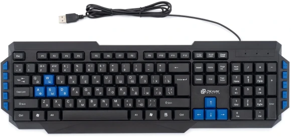 Клавиатура Оклик 750G FROST WAR черный/черный USB Multimedia for gamer (337452)
