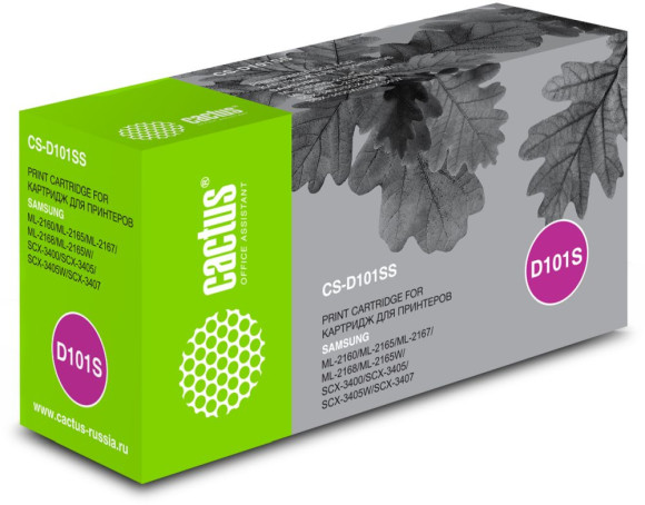 Картридж лазерный Cactus CS-D101SS MLT-D101S черный (1500стр.) для Samsung ML-2160/2165/2167/2168/SCX-3400/3405