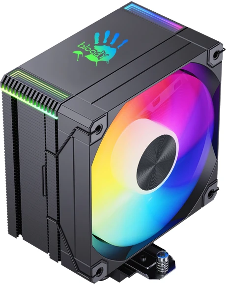 Устройство охлаждения(кулер) Bloody AC-12 ARGB Soc-AM5/AM4/1200/1700/1851 черный 4-pin 14-26dB Al+Cu 230W 582gr Ret (AC-12-ARGB230-BK)