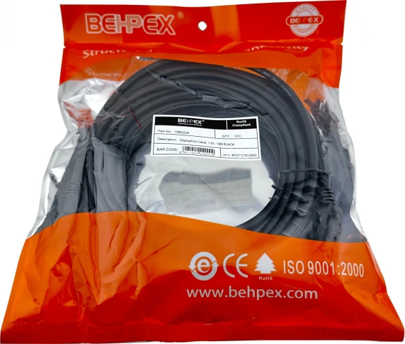 Кабель ver1.2 DisplayPort (m) DisplayPort (m) 10м черный