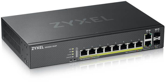 Коммутатор Zyxel GS2220-10HP-EU0101F (L2) 8x1Гбит/с 2xКомбо(1000BASE-T/SFP) 8PoE+ 180W управляемый Коммутатор Zyxel GS2220-10HP-EU0101F (L2) 8x1Гбит/с 2xКомбо(1000BASE-T/SFP) 8PoE+ 180W управляемый