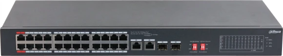 Коммутатор Dahua DH-S3226-24ET-240 24x100Мбит/с 2xКомбо(1000BASE-T/SFP) 2SFP 24PoE неуправляемый