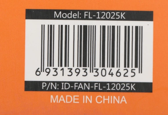 Вентилятор для корпуса ID-Cooling FL-12025K 120х120x25 черный 3-pin 21дБ Ret