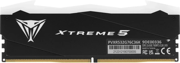 Память DDR5 2x16Gb 7600MHz Patriot PVXR532G76C36K Viper XTREME RGB RTL Gaming PC5-60800 CL36 DIMM 288-pin 1.45В с радиатором Ret Память DDR5 2x16Gb 7600MHz Patriot PVXR532G76C36K Viper XTREME RGB RTL Gaming PC5-60800 CL36 DIMM 288-pin 1.45В с радиатором Ret