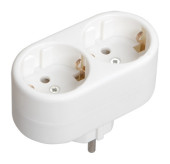 Сетевой разветвитель IEK Т-01/02 (2 розетки) белый (блистер) Сетевой разветвитель IEK Т-01/02 (2 розетки) белый (блистер)