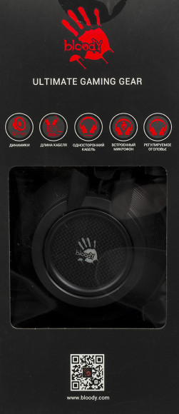 Наушники с микрофоном A4Tech Bloody G525 черный 2м мониторные оголовье (G525 BLACK) Наушники с микрофоном A4Tech Bloody G525 черный 2м мониторные оголовье (G525 BLACK)