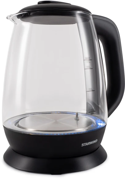 Чайник электрический Starwind SKS3036 1.7л. 2200Вт черный корпус: стекло