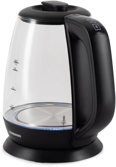 Чайник электрический Starwind SKS3036 1.7л. 2200Вт черный корпус: стекло
