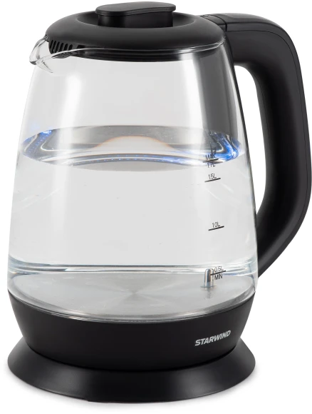 Чайник электрический Starwind SKS3036 1.7л. 2200Вт черный корпус: стекло