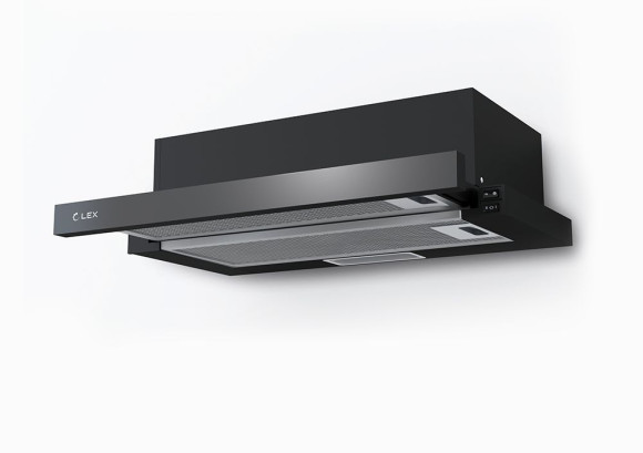Вытяжка встраиваемая Lex Hubble G 600 черный/стекло черное управление: кнопочное (1 мотор)