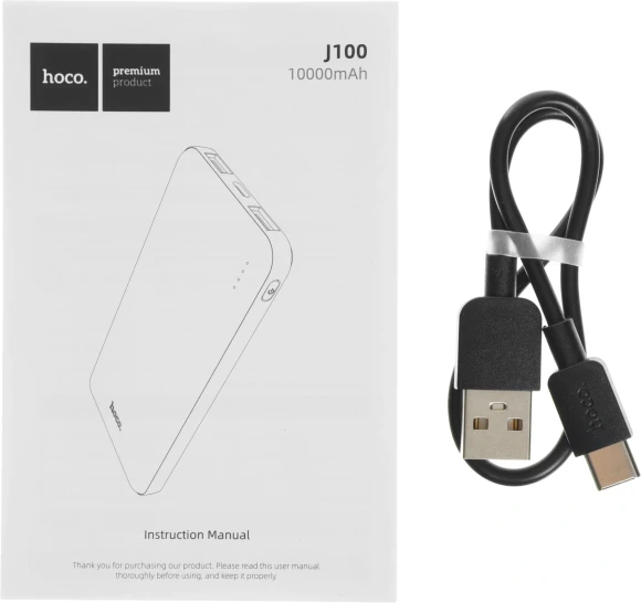 Мобильный аккумулятор Hoco J100 High-ranking 10000mAh 2.1A 2xUSB-A черный Мобильный аккумулятор Hoco J100 High-ranking 10000mAh 2.1A 2xUSB-A черный