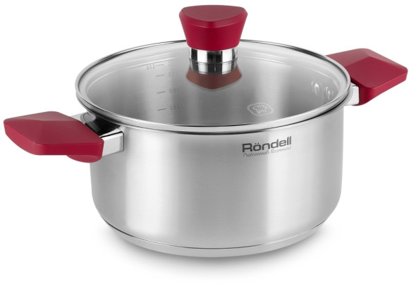 Кастрюля Rondell Strike RDS-814 2.8л. d=20см (с крышкой) стальной