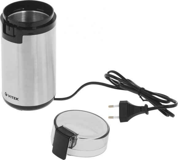 Кофемолка Vitek VT-8370 300Вт сист.помол.:ротац.нож вместим.:80гр стальной Кофемолка Vitek VT-8370 300Вт сист.помол.:ротац.нож вместим.:80гр стальной