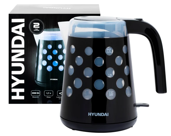 Чайник электрический Hyundai HYK-G2012 1.7л. 2000Вт черный/прозрачный корпус: пластик Чайник электрический Hyundai HYK-G2012 1.7л. 2000Вт черный/прозрачный корпус: пластик