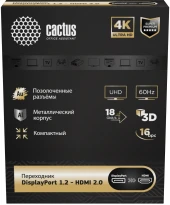 Переходник аудио-видео Cactus CS-DP-HDMI-ADR DisplayPort (m)/HDMI (f) позолоч.конт. черный Переходник аудио-видео Cactus CS-DP-HDMI-ADR DisplayPort (m)/HDMI (f) позолоч.конт. черный