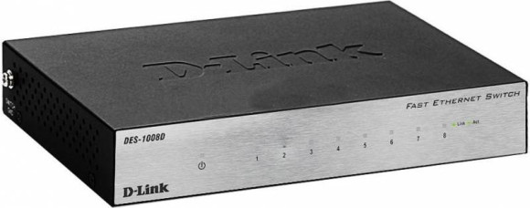 Коммутатор D-Link DES-1008D/L2B 8x100Мбит/с неуправляемый Коммутатор D-Link DES-1008D/L2B 8x100Мбит/с неуправляемый
