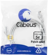 Патч-корд Cabeus PC-UTP-RJ45-CAT.5E-10M-LSZH U/UTP RJ-45 вил.-вилка RJ-45 кат.5E 10м серый LSZH Патч-корд Cabeus PC-UTP-RJ45-CAT.5E-10M-LSZH U/UTP RJ-45 вил.-вилка RJ-45 кат.5E 10м серый LSZH