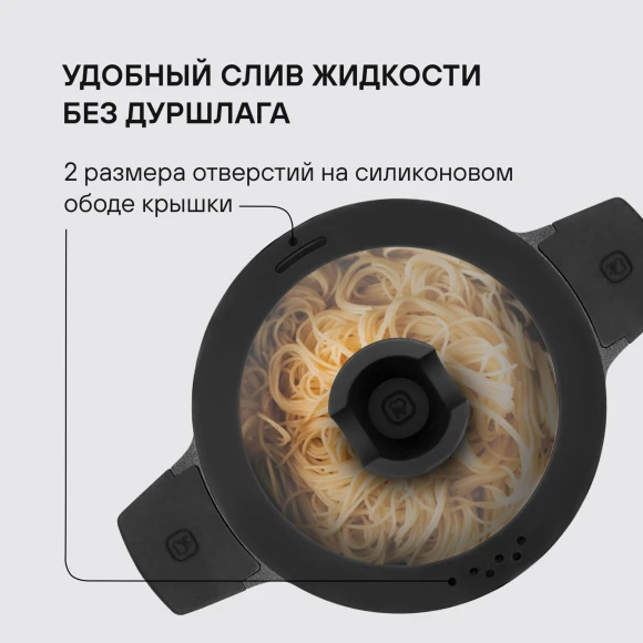 Кастрюля Rondell Walzer RDA-766 4.7л. d=24см (с крышкой) черный