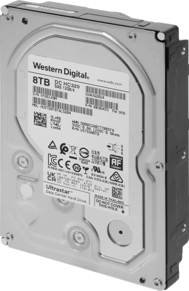 Жесткий диск WD SAS 3.0 8TB 0B36453 HUS728T8TAL5204 Server Ultrastar DC HC320 512E (7200rpm) 256Mb 3.5"