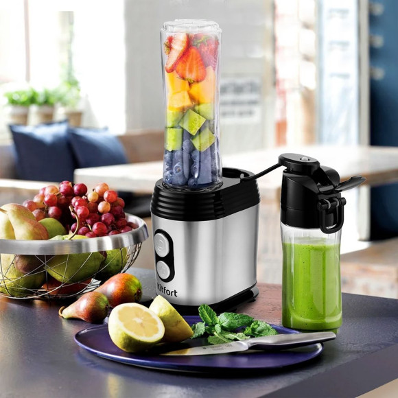 Блендер стационарный Kitfort КТ-3042 350Вт черный/серебристый Блендер стационарный Kitfort КТ-3042 350Вт черный/серебристый