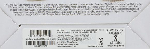 Жесткий диск WD USB3.0 4TB WDBU6Y0040BBK-WESN Elements Portable 2.5" черный Жесткий диск WD USB3.0 4TB WDBU6Y0040BBK-WESN Elements Portable 2.5" черный