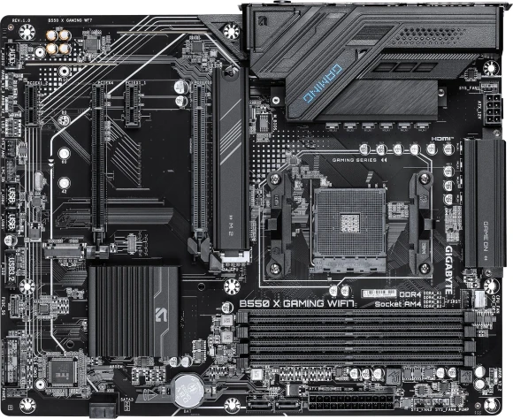 Материнская плата Gigabyte B550M GAMING X Soc-AM4 AMD B550 4xDDR4 mATX AC`97 8ch(7.1) GbLAN RAID+HDMI+DP Материнская плата Gigabyte B550M GAMING X Soc-AM4 AMD B550 4xDDR4 mATX AC`97 8ch(7.1) GbLAN RAID+HDMI+DP