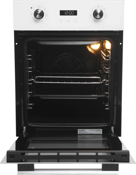 Духовой шкаф Электрический Hyundai HEO 45411 WG белый стекло/серебристый