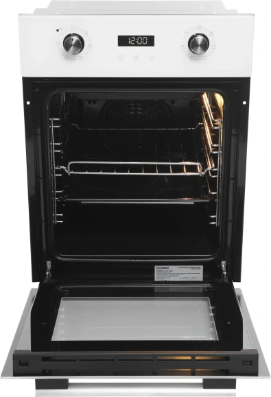 Духовой шкаф Электрический Hyundai HEO 45411 WG белый стекло/серебристый