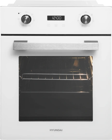 Духовой шкаф Электрический Hyundai HEO 45411 WG белый стекло/серебристый